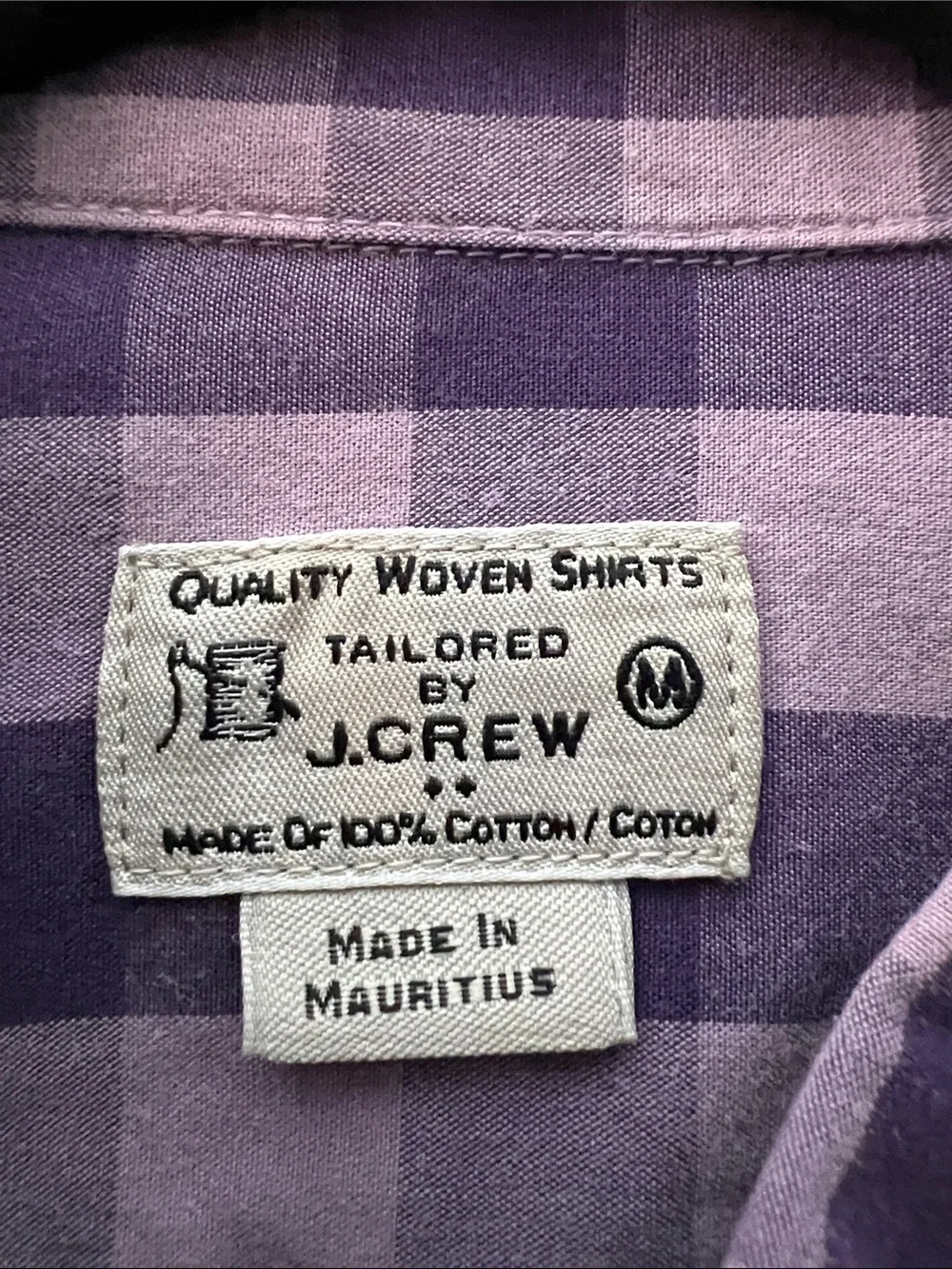J. Crew Lavender and Purple Gingham Button-Down Shirt